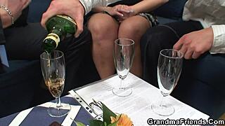 Breast and ass Assurance with mature threesome