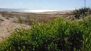 First time on the beach for amateur couple