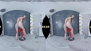 redhead cougar fetish play and virtual reality pissing