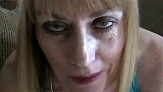 Aunty fucks her stepson with a hot blowjob