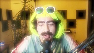 HD video of solo male masturbation in a gay party with mask