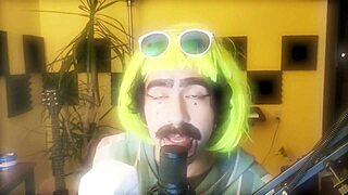 HD video of solo male masturbation in a gay party with mask