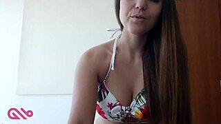 A busty brunette babe eating humble pie, twerking and ass shaking