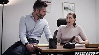 Office Sex Scene features Natural tits and big ass creampiewed by Bella Rolland