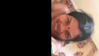 Indian aunty's breasts on camera in the bare