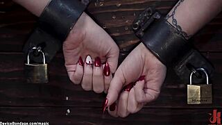 Erotic spanking and flogging of the large breasted slave
