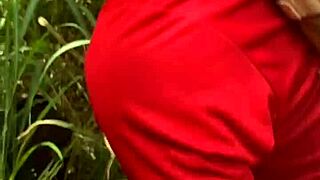 Outdoor cumshots and blowjobs at amateur gay orgy