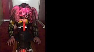 Deepthroating and assfucking is amateur crossdresser's thing with a toy