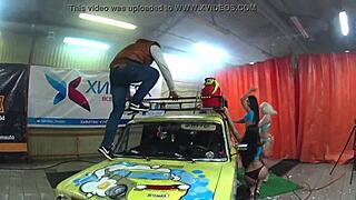 Enjoy a wonderful dress and panties in this Russian video