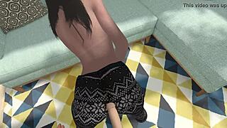Deep anal Virtual reality; bent over