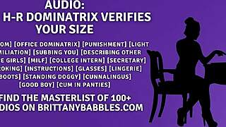 MILF dominatrix stroking and cumming in her panties, sexy in audio!