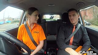 Natural tits amateur babe getting hit from driving instructor