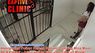 Asian patient with Doctor tampa’s big black cock in a medical fetish encounter