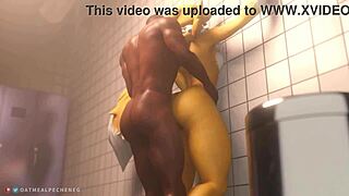 Renamon (having a big butt) anal adventure in cartoon porn