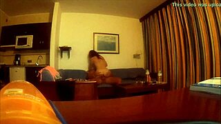 Amateur real couple enjoy cock riding on holiday