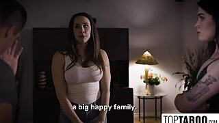 Taboo stepmom and step siblings finish off three some with a dark twist