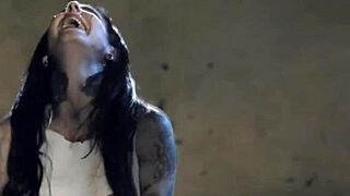 Tattooed ladies involved in a hardcore halloween play out group sex