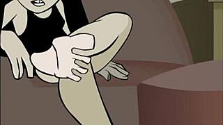 Fetish play of creepy cartoon girl
