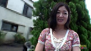Mature Asian skank teases with vibrator before sucking and fucking hard