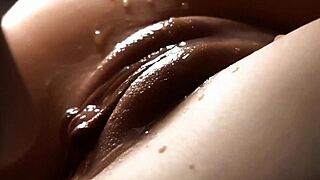 Slow motion reveals every detail of cock penetrating cunt and cum splattering