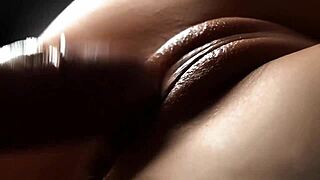 Slow motion reveals every detail of cock penetrating cunt and cum splattering