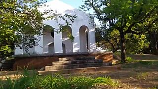 Big ass Latin guy and skinny white guy catch each other in church