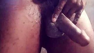 i watched my big black cock cum twice and kept going with wet slaps and massage