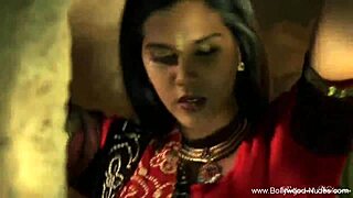 Indian brunette dances gracefully on stage