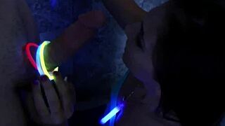 Inked teen strokes cock outdoors in POV