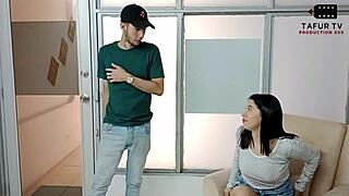 In the first part, a latina woman engages in deepthroat oral with her stepson's cock, leading to a creampie in this femdom encounter.