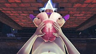 Makai Kishi Stuck In Wall Delivers Intense Blowjob With Massive Cumshot