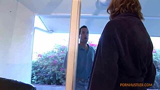 Chubby brunette milf takes doggystyle pounding