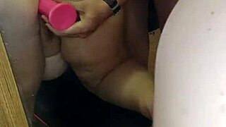 Porn mom sitting pregnant with dildos and jizz in a mirror