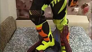 Gay men in spandex get kinky