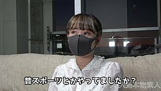 raw japanese ballerina in 180-degree split action