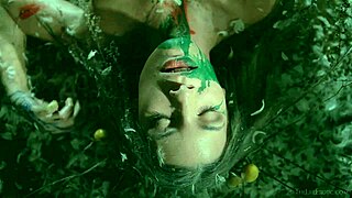 Brunette Raeah Masturbates with Dildo Outdoors