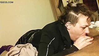 In a hotel room, she performs deepthroat on him passionately.