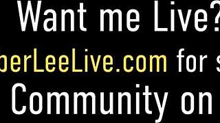 Stockings-clad kimber lee stroking cock with gloves