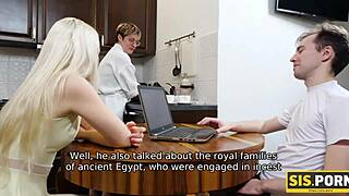 Dirty step sister gives blowjob to her older step brother in 4k