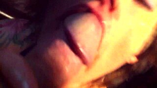 Ky teases with sloppy cock sucking and spitting cum, showing what happens next