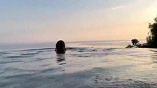 is monika fox naked in that beautiful place, teasing her big tits with a tattoo on display while masturbating solo?