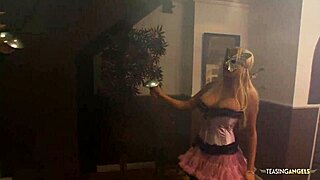 Slutty blonde is having her twat eaten and her dirty snatch drilled by two guys