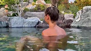 is monika fox naked in that beautiful place, teasing her big tits with a tattoo on display while masturbating solo?