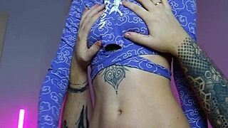 Euro slut fun with her nipples and pussy stimulated