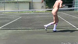 Lesbian Tennis Court Hazing