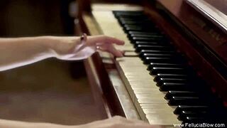 Oral sex peek-a-boo style arousing the partner with blowjob and handjob