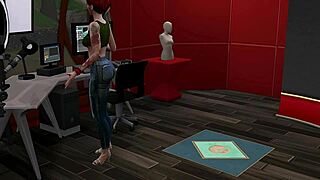 brunette with big tits and ass joins blonde and redhead for a wild threesome with big cocks