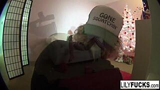 Naughty Naked and Hot Small tits Lily Carter having a Masturbation on Christmas Day