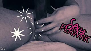 He pumps his big monster cock with toys