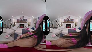 Cum inside the small tits Asian babe vagina while in VR with a big cock